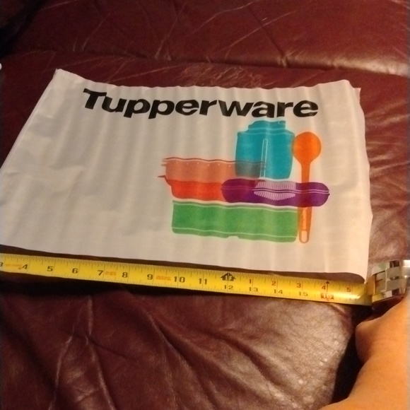 TUPPERWARE Pair/2 Logo Car Flags 12" x 18" in White w/ Bright *TW Brand Products - Picture 7 of 12